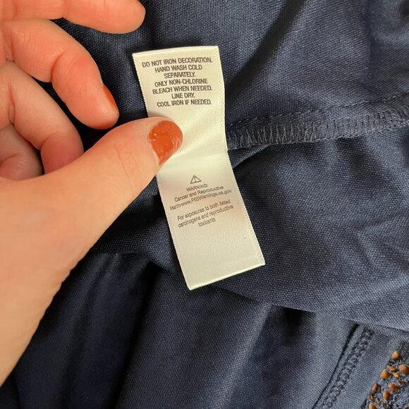 Roz & Ali Navy Eyelet Jeweled Scoop Neck Dress - Size 16 - Picture 11 of 11